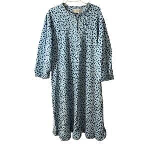 Vintage Comfort Choice 1X Granny Gown Cotton Flannel Floral Cottage